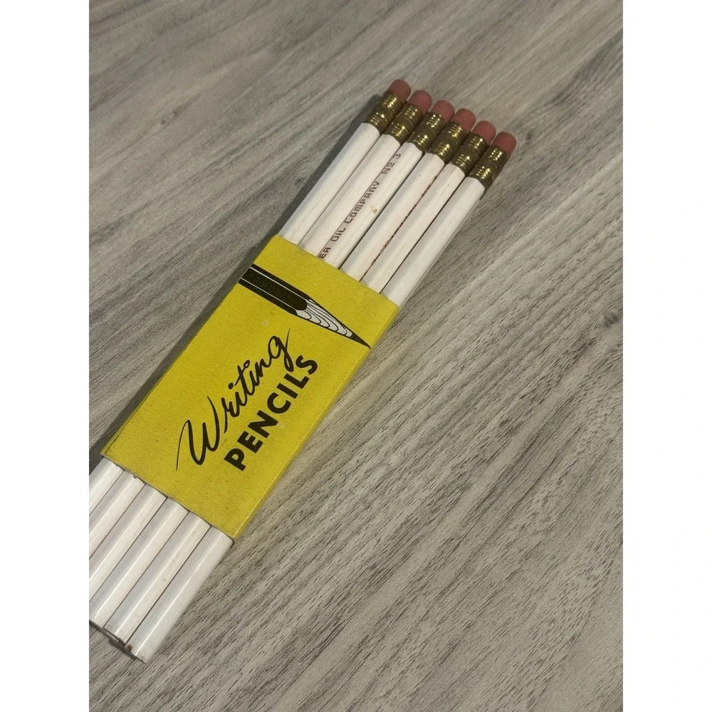 Vtg‎ No3 Pencils TIDEWATER OIL Lot Of 12 White Tidewater Oil Collectibles USA